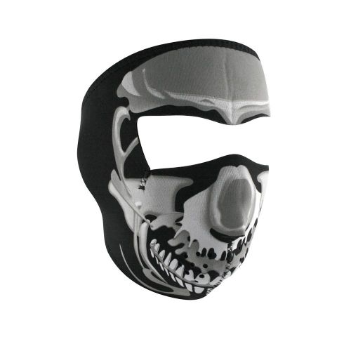 Chrome skull mask motorcycle biker ski neoprene full face mask reversible