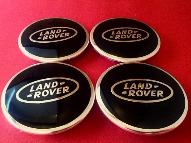 Land rover supercharged wheel center caps hub center set cap black new set of 4