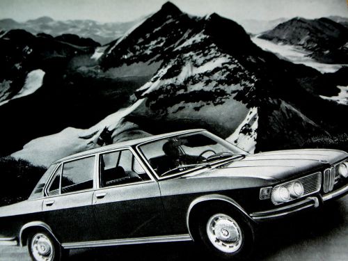 1970 bmw 2500/2800 original ad-poster/print/sign-2.5/2.8 ltr engine/head/1968-69