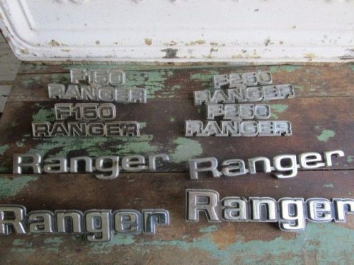 Vintage lot of 8  ranger emblem f-250,  f150,  scripts lettering