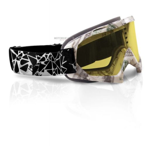 Kimpex snowmobile ckx assault goggle snow dollar adjustable anti-fog yellow lens