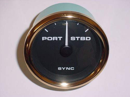 Teleflex port/starboard boat engine sync gauge~syncronizer~63285~premier gold