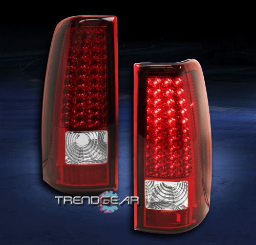 03-06 chevy silverado/04+ gmc sierra led altezza tail brake light lamp red/clear