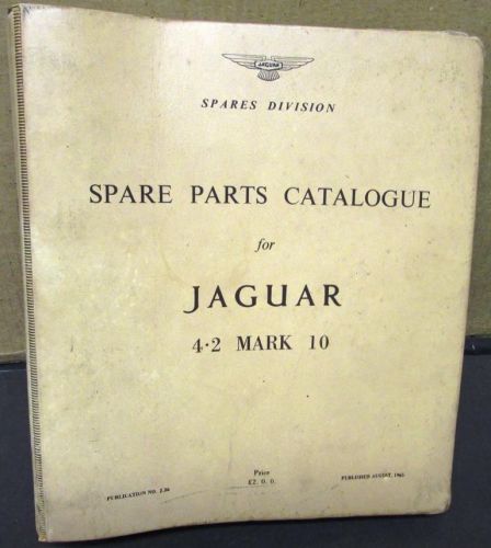 Original 1965 1966 jaguar spare parts catalogue 4.2 mark 10 x part numbers