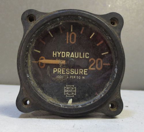 Vintage u.s. aw-1-7/8-17-cg hydraulic pressure aircraft indicator gauge