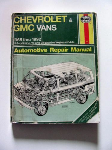1968-1992 gmc/chevy v6/v8 vans haynes work-shop manual camper/surf/van full size