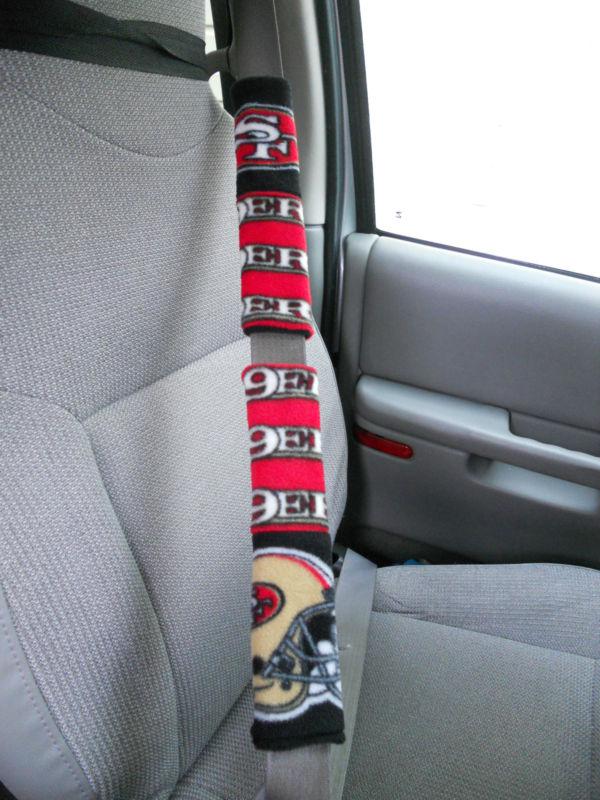 Handmade san francisco 49ers  fleece seat belt strap covers