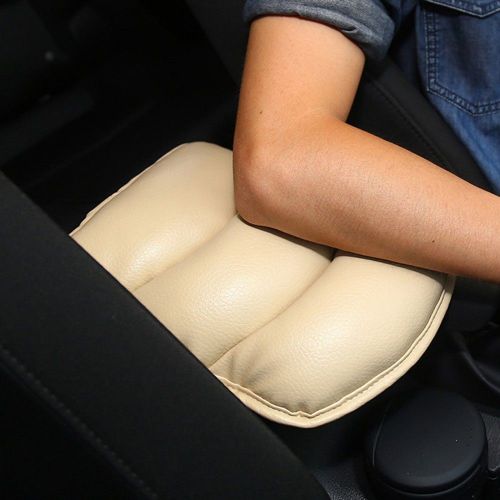 Car soft pu memory foam center console armrest cover seat box pad cushion beige