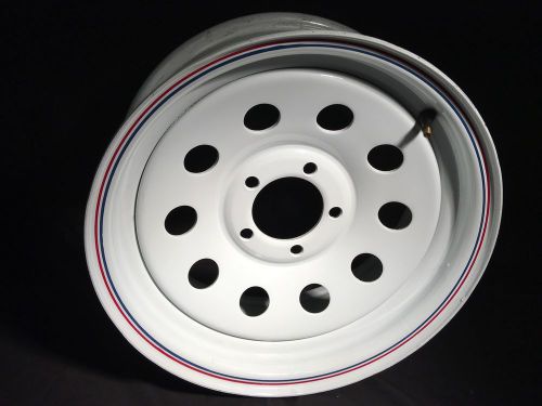 Trailer wheel rim 15x6  5 lug on 4.5 center white modular 1660#