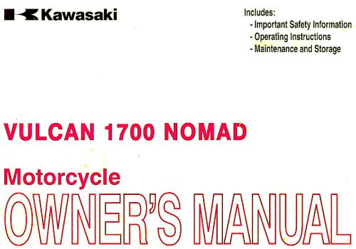 2009 kawasaki vulcan 1700 nomad motorcycle owners manual -vn1700c9-vulcan 1700