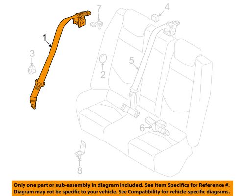 Kia oem 11-13 forte rear seat belts-belt &amp; retractor left 898101m850wk
