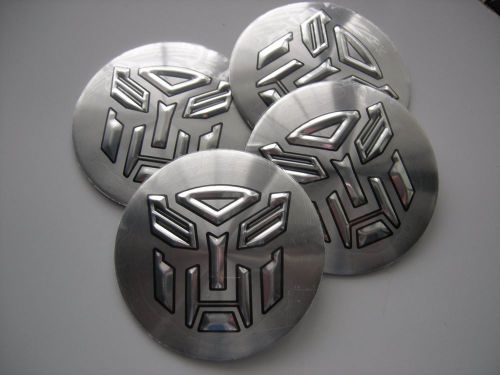 Transformer  wheel center cap  emblems set 4 aluminum stickers decal silver
