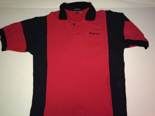 Snap-on xlt sewn logo cotton red 3 button work service shirt