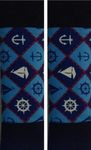 Seat belt covers shoulder cushion pads nautical theme and black
