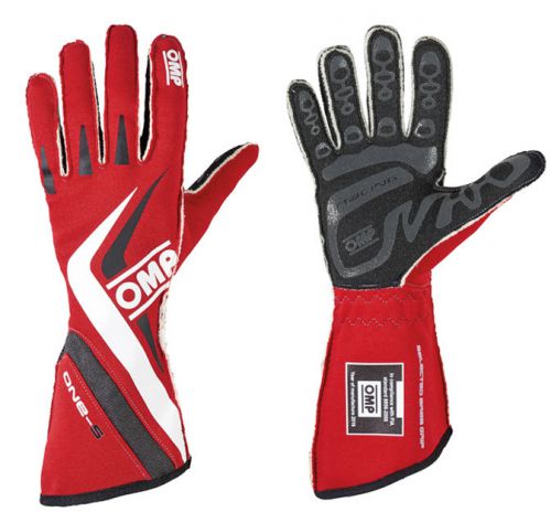 Omp ib/755e/r/m - 2016 one-s racing gloves, medium, red new in package