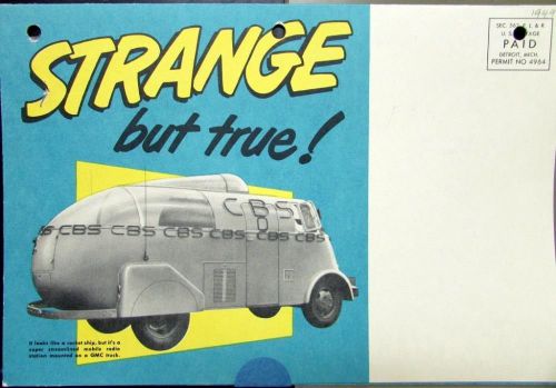 1949 gmc strange but true motor transport sales brochure mailer