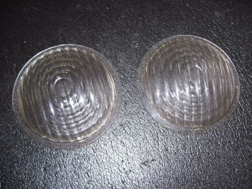Vintage ribbed glass lenses pair 3 3/4&#034;  -  ms246