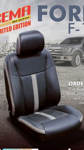2015 2016 ford f-150 super crew xlt black gray katzkin leather seat covers
