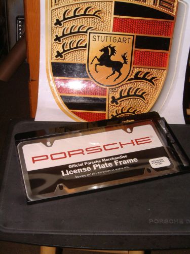 Porsche design brushed stainless steel slimline license plate frame nipwc