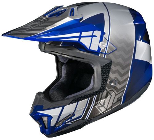 Hjc cl-xy 2 cross-up youth mx/offroad helmet blue/silver