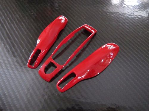 3pcs red replacement remote fob cover key case trim  for porsche macan boxster