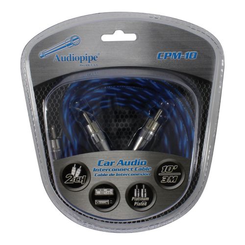 Audiopipe cpm10 platinum plated interconnect cable 10ft