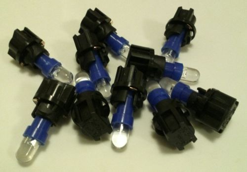 10x blue led &amp; sockets dash instrument panel light bulb t5 70 73 74 fits dodge