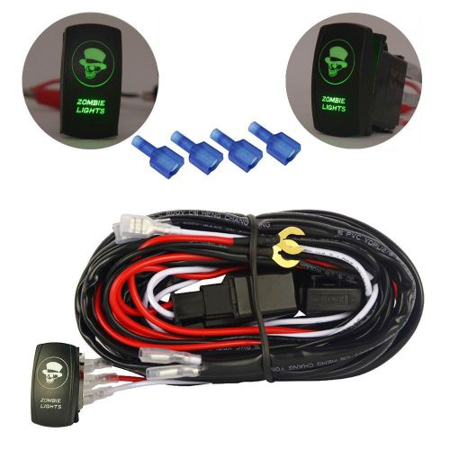 40a wiring harness skull zombie laser rocker switch on-off relay fuse boat atv