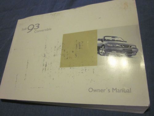 2003 saab 93 nine three convertible owners manual owner&#039;s