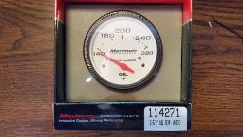 New stewart warner electrical oil temp gauge 2-5/8&#034; white 114271