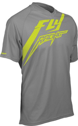 Fly racing grey/yellow mens action short sleeve dirt bike t-shirt mx atv 2015
