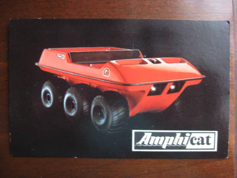 Vintage amphicat 6 wheel drive atv dealer postcard with info