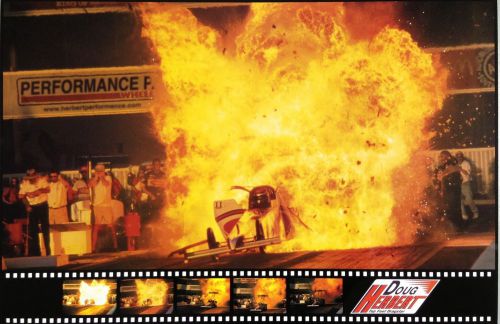 Doug herbert explosion poster from pomona 1999 with free card! nhra top fuel