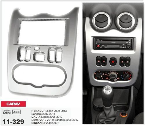 Carav 11-329 2din car radio dash kit panel for renault logan, sandero, duster