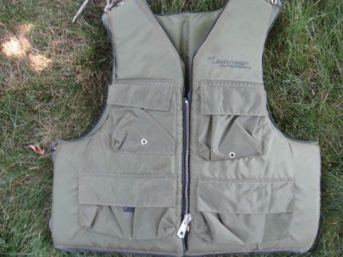 Rare vtg johnson outboard type iii pfd sportsmans buoyant life jacket vest xl