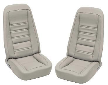1978 corvette oe reproduction leather/vinyl seat covers - silver