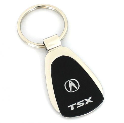 Acura tsx black tear drop metal key ring