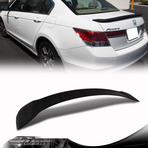 Black abs plastic rear trunk rear spoiler lip wing for 11-12 honda accord sedan