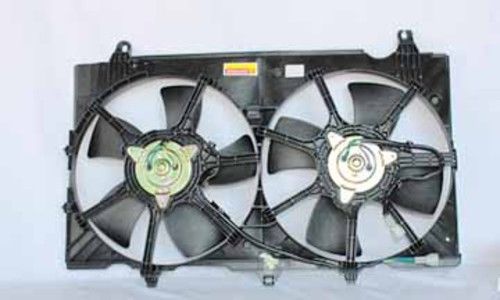 Dual radiator and condenser fan assembly tyc 621810 fits 07-08 nissan 350z