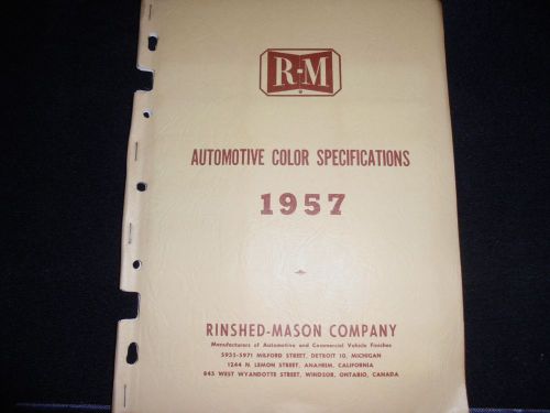 Book all 1957 autos rinshed mason color chips original scheme brochure charts