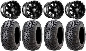 Madjax transformer blk golf wheels 12&#034; 23x10-12 ultracross tires yamaha