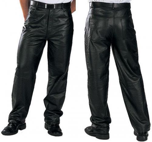 Classic loose fit men&#039;s leather pants by xelement size 38