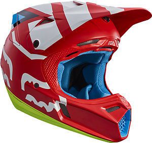 Fox racing v3 creo 2017 mens mx/offroad helmet red/white/blue