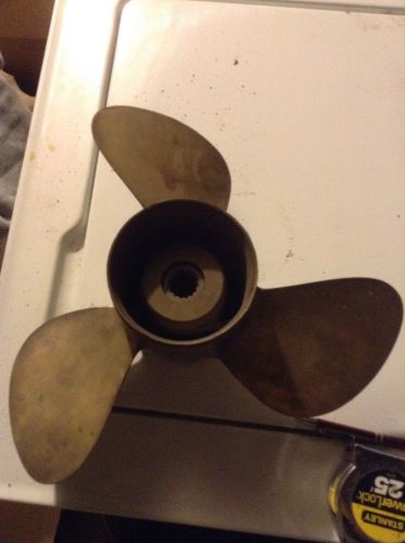 Vintage 3 blade brass propeller 15&#034; wide boat motor