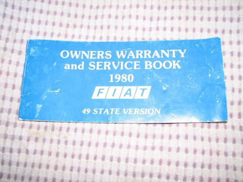 1980 fiat owners warranty and service book 49 state version