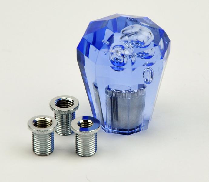 Jdm crystal bubble jdm vip dildo 60mm shorty gear shift knob - blue