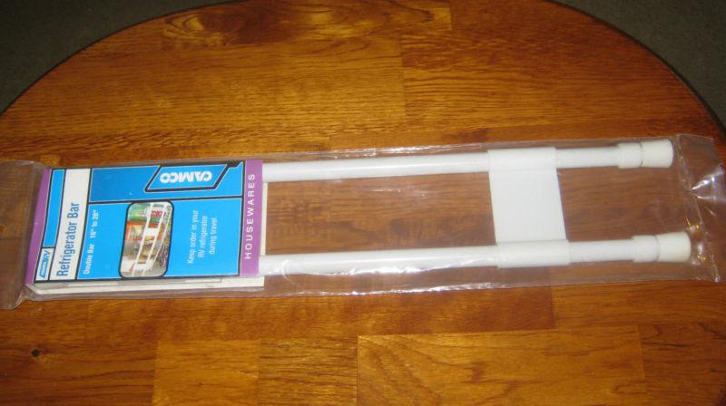 Camco rv camper refrigerator double stabilizer bar - new in pkg -  16" to 28"