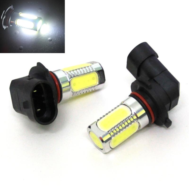 2x car auto fog lights bulbs white led 60mm 9005 9145 hb3 6500k 7.5w 12v lamps