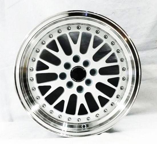 17" x 9"  ccw style jnc wheel --white with machined lip 4 x 100  4 x 114.3 +25et