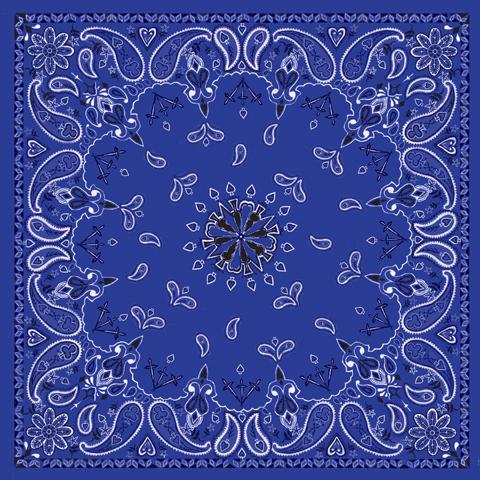 Bandanna, 100% cotton, navy paisley, premium 22 x 22 in. b002